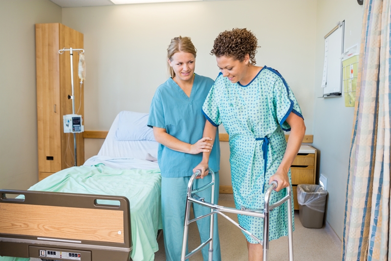 Patients should always use equipment for stability when walking.